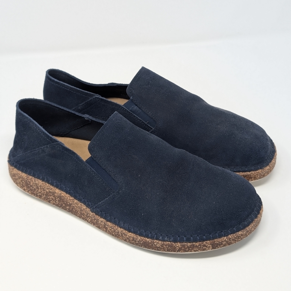 Birkenstock Mens Navy Suede Leather Slip On Callan Shoes